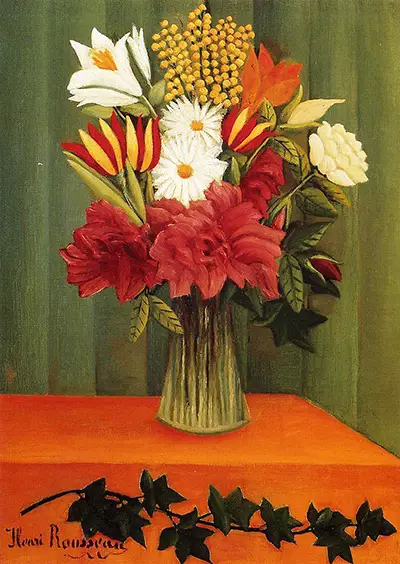 Flowers in a Vase Henri Rousseau